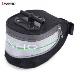 image of YANHO OUTDOOR WATER RESISTANT BICYCLE SADDLE BAG BIKE BACK SEAT TAIL REAR PANNIER (BLACK AND GREY)