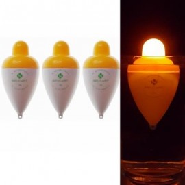 image of SENCART 3PCS LED LUMINOUS FISHING TACKLE FLOAT BUOY UNITS BUOYANCY 60G + BATTERY CR2032 (YELLOW) 0