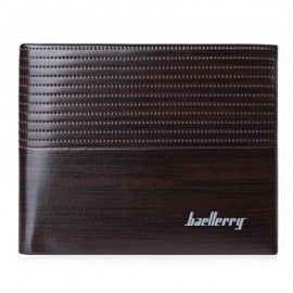 image of STRIPE PATTERN LETTER EMBELLISHMENT OPEN HORIZONTAL WALLET FOR MEN (COFFEE) HORIZONTAL