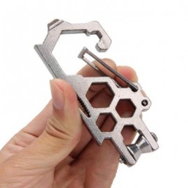 image of PROFESSIONAL BEARING HUNG A PULLEY SYSTEM MULTI-FUNCTION MOUNTAINEERING BUCKLE EDC MANUFACTURING OUTDOOR TOOL (SILVER) 0