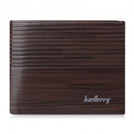 image of STRIPE PATTERN LETTER EMBELLISHMENT OPEN HORIZONTAL WALLET FOR MEN (LIGHT COFFEE) HORIZONTAL
