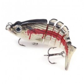 image of DEUKIO 6 SECTIONS LURE BAIT F6J06 MULTI-BAITS SINK BASS FISHING (WHITE) C3BL01