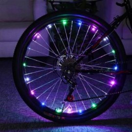 image of BICYCLE CYCLING COLORFUL COOL 20 LEDS SAFETY SPOKE WHEEL LIGHT BIKE ACCESSORIES (COLORMIX)