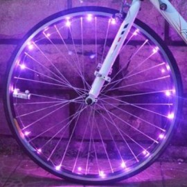 image of BICYCLE CYCLING COLORFUL COOL 20 LEDS SAFETY SPOKE WHEEL LIGHT BIKE ACCESSORIES (PINK)