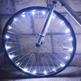 image of BICYCLE CYCLING COLORFUL COOL 20 LEDS SAFETY SPOKE WHEEL LIGHT BIKE ACCESSORIES (WHITE)