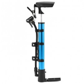 image of PORTABLE ALUMINUM BICYCLE BALL TIRE HAND AIR PUMP HIGH PRESSURE INFLATOR (BLUE)