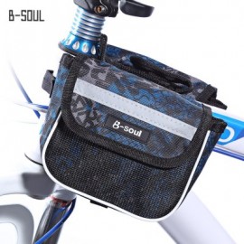 image of B - SOUL YA039 SADDLE TUBE BAG DOUBLE POUCH FOR BIKE TOP FRAME FRONT (GRAY)