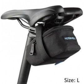 image of ROSWHEEL 13876 BIKE BICYCLE CYCLING SADDLE BAG REAR TAIL BACK SEAT FASHION POUCH BAG FOR MOUNTAIN BIKE OUTDOOR (BLACK) SIZE L