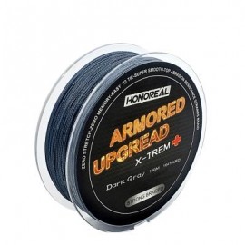 image of HONOREAL 0.32MM 150M SUPER STRONG ABRASION RESISTANT LONG GREY AND GREEN COLOR 4 STRANDS PE BRAIDED FISHING LINE (DEEP GRAY) 0