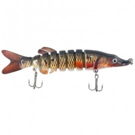 image of HONOREAL ABS MATERIAL 8 SECTION SWIMBAIT HARD MULTI JOINTED FISHING LURE BAIT FOR BASS TROUT FISHING (COLORMIX) 0