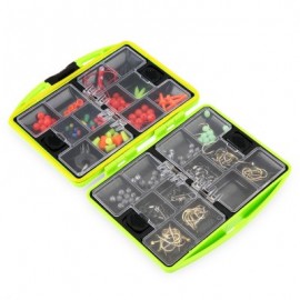 image of MULTIFUNCTIONAL FISHING TACKLE KIT HOOKS SPOON SINKER ACCESSORIES BOX TOOLS SET (GREEN) -