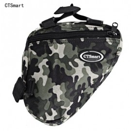 image of CT SMART BICYCLE ANTI-SHOCK TRIANGLE TOP TUBE BAG FOR OUTDOOR SPORTS (ARMY GREEN)