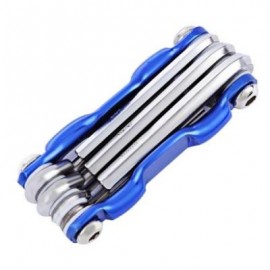 image of 7 IN 1 MULTIFUNCTIONAL FOLDING MTB CYCLING REPAIR TOOL SCREWDRIVER HEX WRENCH ALLEN KEY (BLUE)