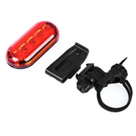 image of BIKE BICYCLE SUPER BRIGHT WATER RESISTANT 5 LEDS 3 MODES REAR SAFETY LIGHT TAIL LAMP (RED)