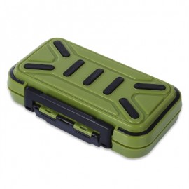 image of MULTIFUNCTIONAL 16 COMPARTMENTS DOUBLE SIDE WATER RESISTANT FISH BAIT TACKLE STORAGE BOX (ARMY GREEN) -