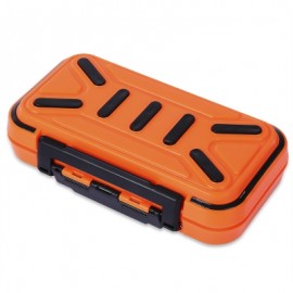 image of MULTIFUNCTIONAL 16 COMPARTMENTS DOUBLE SIDE WATER RESISTANT FISH BAIT TACKLE STORAGE BOX (SWEET ORANGE) -