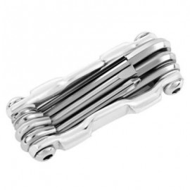 image of 7 IN 1 MULTIFUNCTIONAL FOLDING MTB CYCLING REPAIR TOOL SCREWDRIVER HEX WRENCH ALLEN KEY (SILVER)