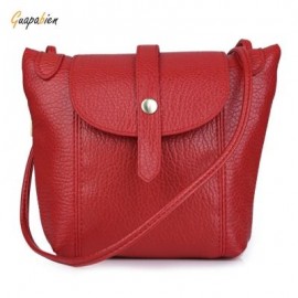 image of GUAPABIEN DIY STRAP ARROW BELT MAGNET BUTTON ZIPPER SHOULDER CROSSBODY MESSENGER BAG FOR LADY (RED) HORIZONTAL