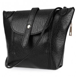 image of GUAPABIEN DIY STRAP ARROW BELT MAGNET BUTTON ZIPPER SHOULDER CROSSBODY MESSENGER BAG FOR LADY (BLACK) HORIZONTAL