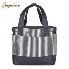 image of GUAPABIEN WATERPROOF FOOD PICNIC LUNCH BOX TOTE CARRY BAG (BLACK) -