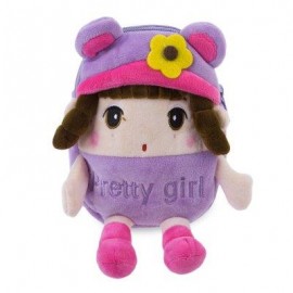 image of SWEET MULTIFUNCTIONAL STUFFED CARTOON DESIGN ZIPPER CHANGE PURSE FOR GIRLS (PURPLE) -