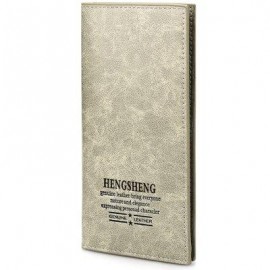 image of GUAPABIEN SOLID COLOR LETTER EMBELLISHMENT SOFT OPEN LONG VERTICAL WALLET FOR MEN WOMEN (GRAY) -