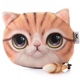 image of CARTOON CAT ZIPPER DESIGN WORKMANSHIP COIN PURSE FOR LADIES (YELLOW) 15.50 x 13.00 x 1.50 cm