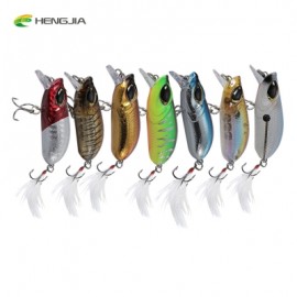 image of HENGJIA 7PCS 7 COLORS FISHING LURE BAIT CRANKBAIT TACKLE PLUME HOOK (COLORMIX) -