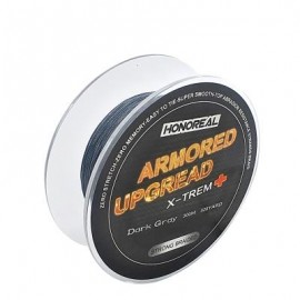 image of HONOREAL 0.128MM 300M SUPER STRONG ABRASION RESISTANT LONG GREY AND GREEN COLOR 4 STRANDS PE BRAIDED FISHING LINE (DEEP GREY) 0