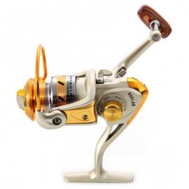 image of EF - 1000 METAL SPOOL SPINNING FISHING REEL CARRETILHA PESCA WHEEL 10-BALL BEARING 5.5 : 1 (CHAMPAGNE) 1000