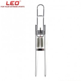 image of LEO AUTOMATIC DOUBLE SPRING ANGLE STEEL FISHING POLE BRACKET FISH EQUIPMENT TACKLE ACCESSORY (SILVER) -