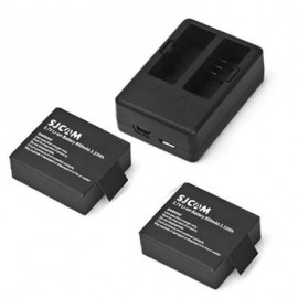 image of ORIGINAL SJCAM 900MAH BATTERY + DUAL SLOT CHARGER FOR SJ4000 / SJ4000 WIFI / SJ5000 / SJ5000 WIFI / SJ5000 PLUS / M10 / M10 WIFI / M10 PLUS ACTION CAMERA (BLACK)