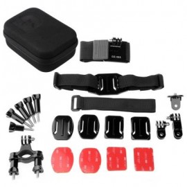 image of ORIGINAL DAZZNE KT-112 UNIVERSAL ACTION CAMERA ACCESSORY KIT / CHEST BELT HELMET MOUNT WRIST STRIP BIKE HANDLEBAR HOLDER BRACKET (BLACK)