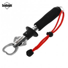 image of SEAKNIGHT SK002 STAINLESS STEEL FISHING GRIP TOOL WITH RED WRIST STRAP (BLACK) -
