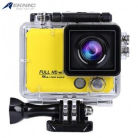 image of EKNIC X5 4K WIFI ACTION 170 DEGREE FULL HD SPORTS CAMERA WITH REMOTE CONTROLLER (YELLOW)