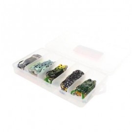image of TOPWATER SOFT FROG FISHING LURES KIT WITH TACKLE BOX FOR BASS PIKE SNAKEHEAD DOGFISH 5 PCS (COLORMIX) 0