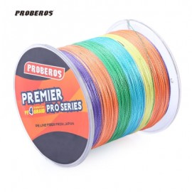 image of PROBEROS 500M DURABLE COLORFUL PE 4 STRANDS MULTIFILAMENT BRAIDED FISHING LINE ANGLING ACCESSORY (COLORMIX) 10LBS 0.14MM