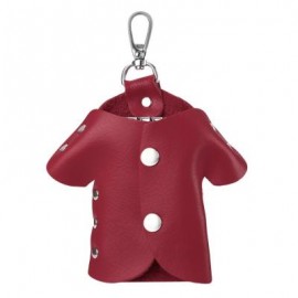 image of UNISEX CLOTHES SHAPE RIVET EMBELLISHMENT SOLID COLOR KEY CASE (RED) 12.30 x 1.80 x 11.60 cm