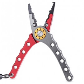 image of FG - 1016 LIGHT LURE PLIER GRIP PINCER NIPPER WIRE CUTTER SCISSOR FISHING KIT (RED) -