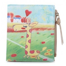 image of NICOLE BONNIE PU LEATHER LOVELY GRAFFITI WALLET CANDY COLOR PURSE (LITTLE FAWN) -