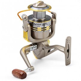 image of GS - METAL SPOOL SPINNING FISHING REEL FOLDING ARM 8-BALL BEARING 5.2 : 1 (SILVER GRAY, SIZE 3000/4000/5000/6000/7000) 3000