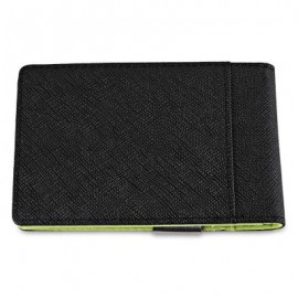 image of OPEN HORIZONTAL PU LEATHER SHORT HARD MONEY CLIP FOR MEN WOMEN (GREEN) VERTICAL