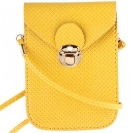 image of TRENDY PLAID SOLID LATCH DESIGN MINI BAGS FOR LADIES (YELLOW) -