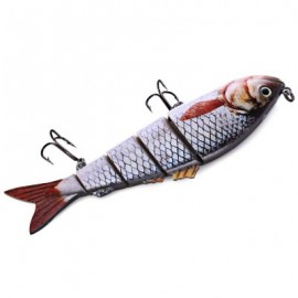 image of 5 JOINTED SECTIONS MULTI-JOINTED FISHING LURE HARD PLASTIC BAIT WITH TREBLE HOOKS (#1) -