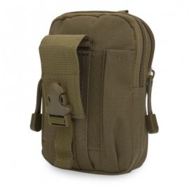 image of WATER RESISTANT ZIPPER BUCKLE OUTDOOR ACTIVITY SPORT CELL PHONE WAIST BAG FOR UNISEX (KHAKI) VERTICAL