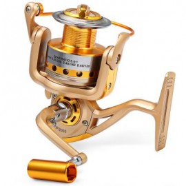 image of HF - 7000 METAL SPOOL SPINNING FISHING REEL FOLDING ARM 10-BALL BEARING 5.5 : 1 (CHAMPAGNE, SIZE 3000/4000/5000/6000/7000) 3000