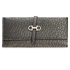 image of GUAPABIEN OLD CLASSICAL STYLE STONE PATTERN EMBELLISHMENT LADIES METAL HASP CASH WALLET (GOLDEN) -