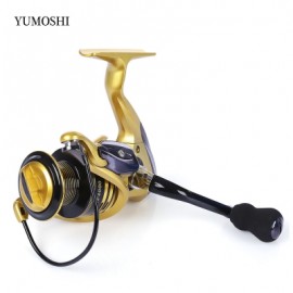 image of YUMOSHI 13 + 1BB METAL SPINNING REEL FISHING TACKLE WITH FOLDABLE HANDLE (GOLDEN) XF5000