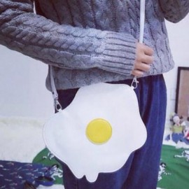 image of STYLISH STITCHING AND FRIED EGG PATTERN DESIGN WOMEN'S CROSSBODY BAG 24*1*22