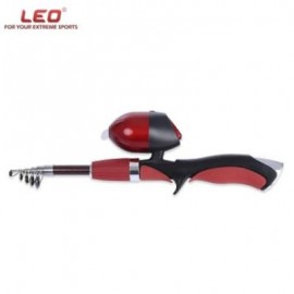 image of LEO OUTDOOR SEA RIVER LAKE 1.4M TELESCOPIC FISHING ROD CLOSED WHEEL (RED) -